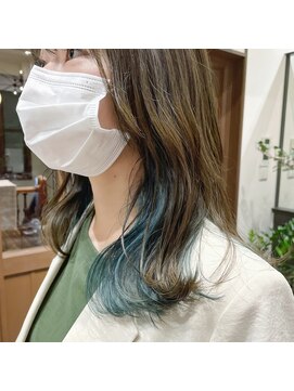 ナビッジ(NABIGE) インナーカラー/グリーン/オリーブカラー/スタイリスト 中原雄哉