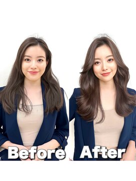 アマトウキョウ アユンチェ(AMA TOKYO×AYUNCHE) 韓国ヘア　2wayバング  レイヤーカット くびれヘア  顔周り/