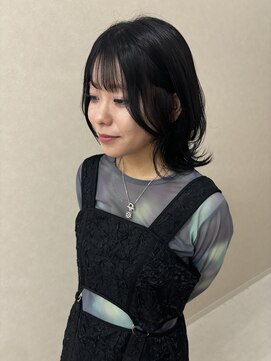 ミリ 奈良店(mm) レイヤーカット/顔周り/くびれ/ブルーブラック/暗髪/近鉄奈良