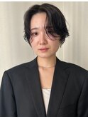 ショートセンターパートパーマ