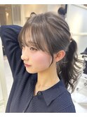 韓国ヘア　2wayバング  レイヤーカット くびれヘア  顔周り/