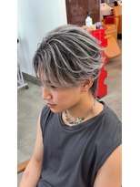 リップス 吉祥寺アネックス店(LIPPS) ホワイトシルバーアッシュバレイヤージュフェザーショート