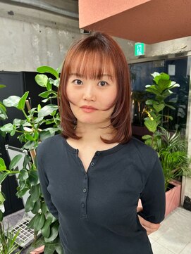 キャラハーフ 池袋東口店(KYARA HALF) 大人可愛いレイヤーボブ/艶カラー/ハッシュカット/オレンジカラ