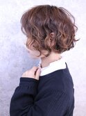 福山市　パーマ人気Caaryショートボブ　似合わせカットで小顔に