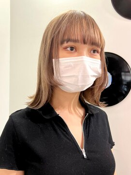 デート 下北沢(DATE) ミルクティーベージュカラーレイヤーカットウルフカット韓国