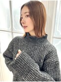 大人ボブ 外ハネボブ ベージュカラー