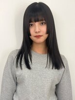 シーン(SCENE)&nbsp;ストレート　姫カット　ぱっつん前髪　アッシュ【天神/今泉】