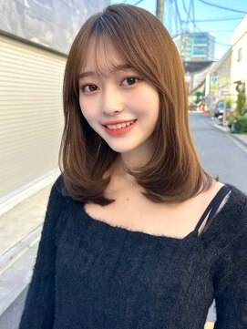 ミラリー トウキョウ(Mirareee Tokyo) 20代30代40代◎前髪パーマ韓国風巻きくすみベージュお団子ヘア