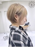 ハイライトバレイヤージュダブルカラーショートカット30代40代