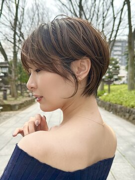 ロンドエニカ 大宮(Lond enika) イメチェン外ハネボブ美髪ワイドバングレイヤーショート/大宮