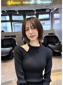 イメチェン　ボブ　外ハネボブ　美髪　ホワイトブロンド　韓国