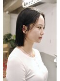 顔周りレイヤーぱつっとボブ