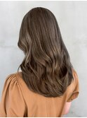 ロング顔周りレイヤー韓国ヘアダブルカラー_ba570351