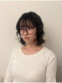 kaon ミディアムパーマ ラフなウェーブ レイヤーパーマ