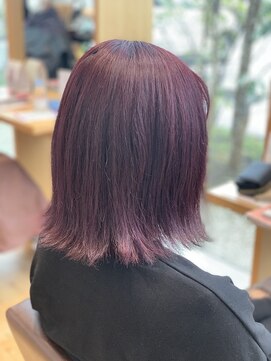 ヘアースペース アモール(Hair Space Amor) ピンクパープル×外ハネ