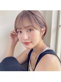 透明感グレージュカラー×束感ショート×小顔矯正立体カット
