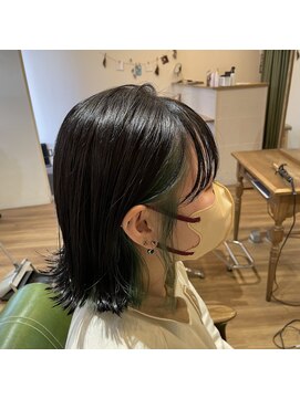 ヘア アトリエ オルト(hair atelier ort.a) 外ハネボブ×インナーカラー