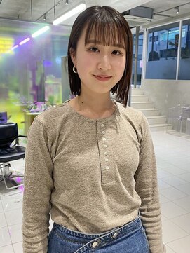 ローウェ 愛知豊橋(Louwe) 髪質改善トリートメント透明感ベージュカラーボブヘアセット豊橋