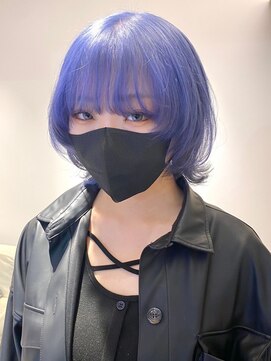 ベレーザ 渋谷(BELEZA) 3677ニュアンスカラーブルーグレージュハイトーンカラーボブルフ