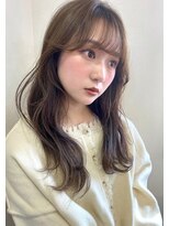 抜け感シースルーバングマロンベージュカラー