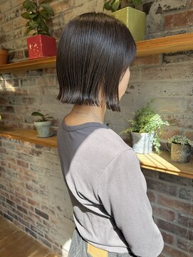 ゴーシェン 津田沼本店(Goshen) 切りっぱなし外ハネボブ×グレージュ