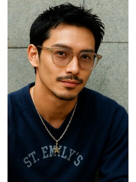 にもう ブルーブラック & スパイキーショート フェザーパーマ SM5