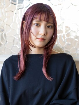 エーバイフー 江坂店(A BY WHO) A BY WHO江坂/大人かわいいレッドピンクカラー/ブリーチ