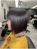 縮毛矯正　前下がりボブ