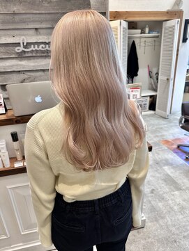 ルチア ヘア ステラ 京都店(Lucia hair stella) ケアブリーチで作るペールピンク/ホワイトカラー/京都河原町