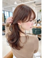 ケシキ 表参道 原宿(kesiki.)&nbsp;ミディアムレイヤー顔周りレイヤーハッシュカット韓国へア