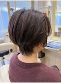 40代50代60代ひし形小顔ショートボブ白髪ぼかしボリュームUP