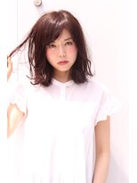 ソア 武蔵小杉(SOAR) 小顔ハンサムオレンジウェーブショートロブのレトロボブ