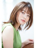 【奈良/富岡nao*c】ひし形シルエット小顔前下がり外ハネボブ
