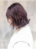 ラベンダーピンクアッシュボブ_スリークボブ厚めバング_ba282832