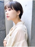 【December】大人かわいい 黒髪 前髪あり マッシュショート♪