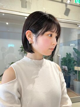 サンク 原宿 表参道(cinq) ナチュラルボブミニボブ前下がりボブ黒髪ショートボブ20代30代