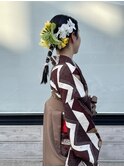 Fresh flower arrange × Hakama dressing