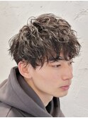 ツイストスパイラルパーマ刈り上げツーブロック前下りマッシュ