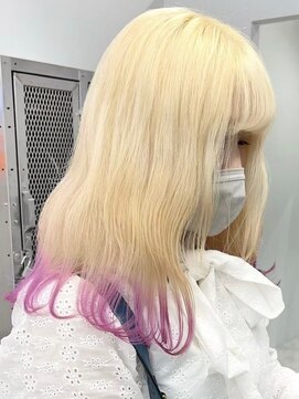 ウィコ 新宿(WICO) ペールブロンド裾パープル[新宿駅/イメチェン/チェリーブラウン]