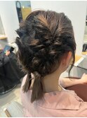 ミディアムへアセット/アップヘア/結婚式ヘア[札幌美容室LINDA]