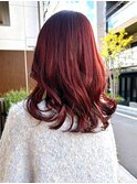 Say.イメチェンミディアム外ハネボブ美髪ワイドバング暖色青山