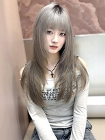 ミニウルフレイヤーカット顔周り前髪韓国ミディアムロング/池袋