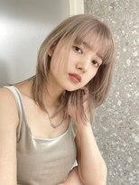 サンクマーケット 渋谷(cinq MARKET) 渋谷ブリーチカラータッセルボブ顔周りレイヤー切りっぱなしボブ