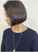 切りっぱなしボブ×縮毛矯正◎髪質改善/表参道/ショートボブ