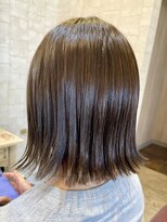 クオリア(Quaria)&nbsp;オリーブカラーオリーブベージュボブ寒色カラー宮城美容室透明感