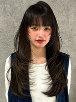 キャパ セントラル 天神 大名店(CAPA central)&nbsp;前髪カット ハッシュカット 顔周りカット ブラウンカラー 艶髪