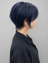 ルノン 草加獨協店(LUNON) 色落ちも楽してるディープブルー×ショート