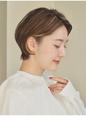 丸みショート・ボブ/丸顔/前髪あり/絶壁解消/３0代/４0代/５0代