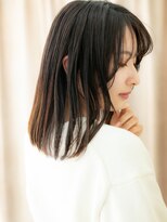 カバーヘア ブリス 志木南口駅前店(COVER HAIR bliss)&nbsp;シアーバングハッシュカット黒髪ミディアムレイヤー20代30代W
