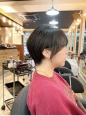 大人可愛い黒髪前下がりショートボブ20代30代40代 EIGHT4/15